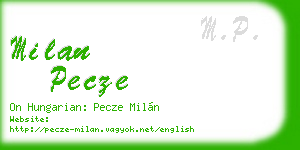 milan pecze business card